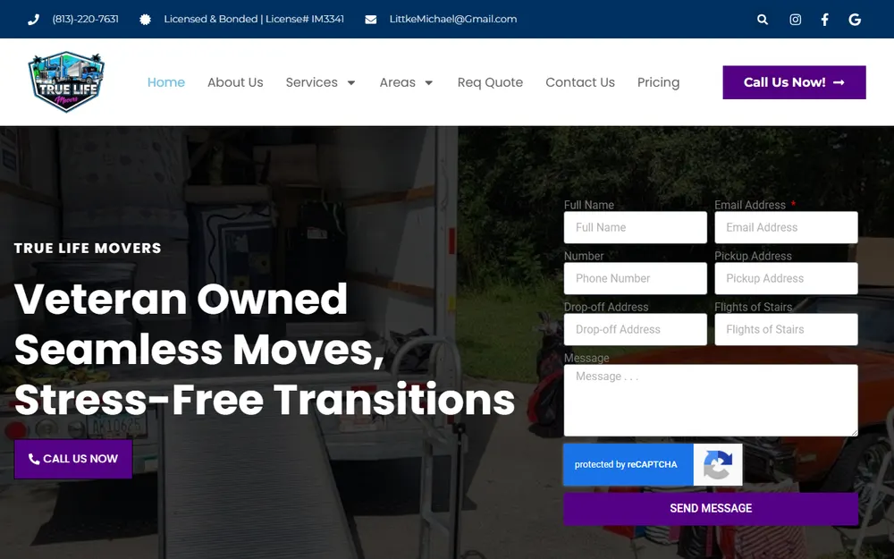 True Life Movers homepage