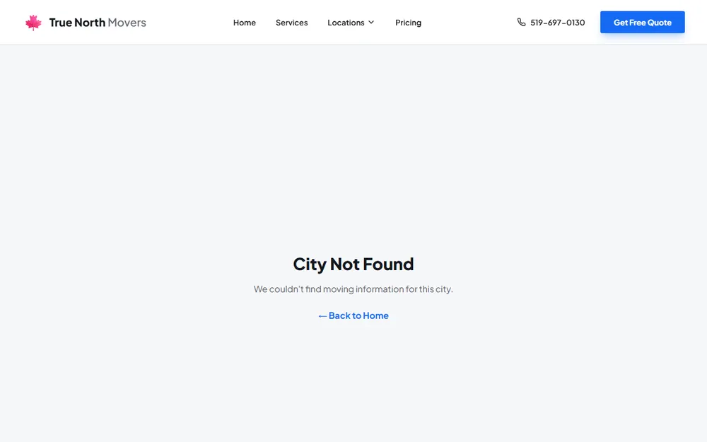 True North Movers homepage