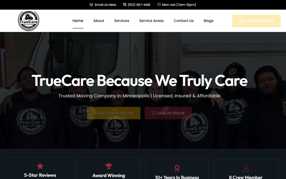 TrueCare Moving Service LLC homepage