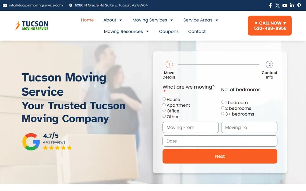 Tucson Moving Service homepage