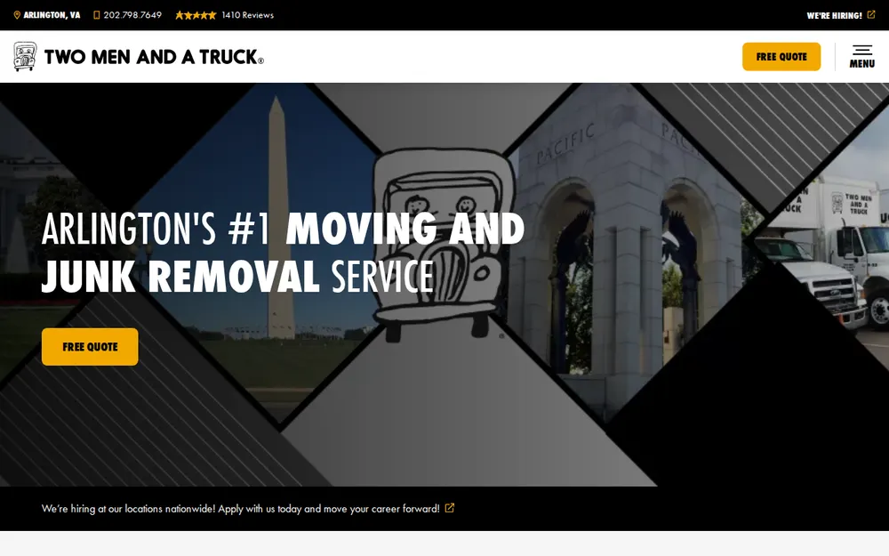 Two Men and a Truck Moving and Storage homepage