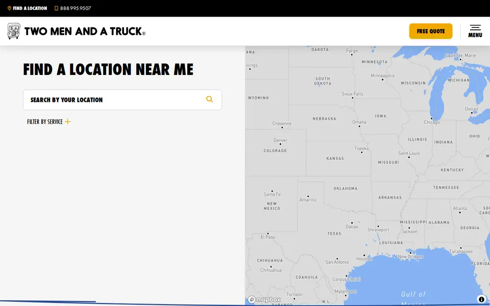 Two Men and a Truck Moving and Storage homepage