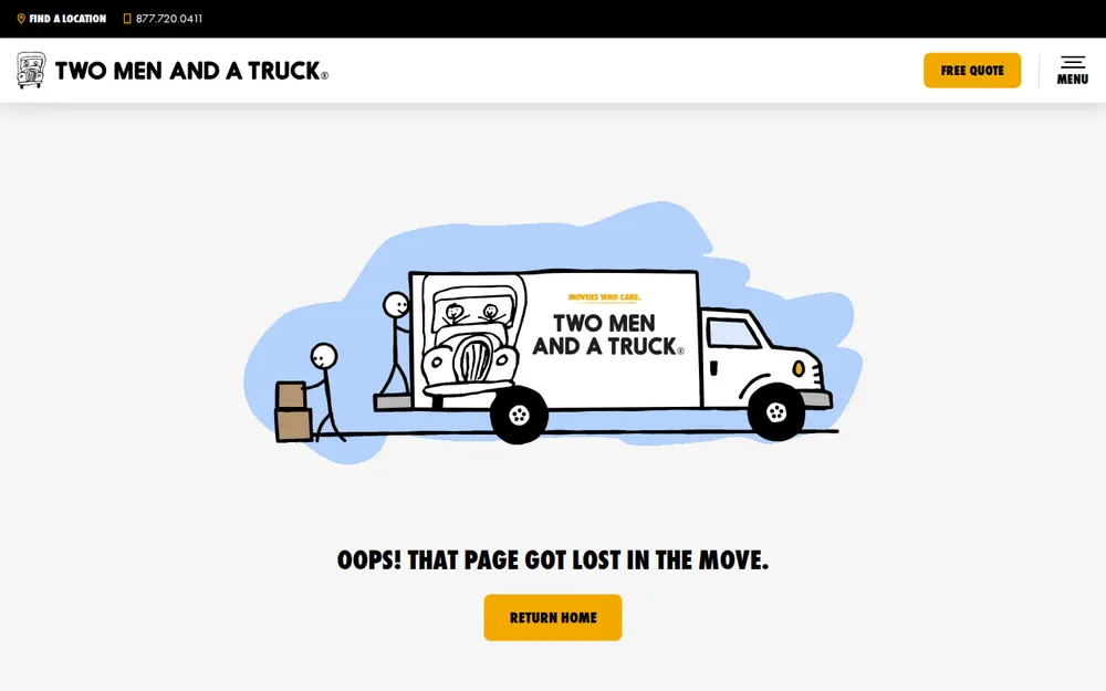 Two Men and a Truck Moving and Storage homepage
