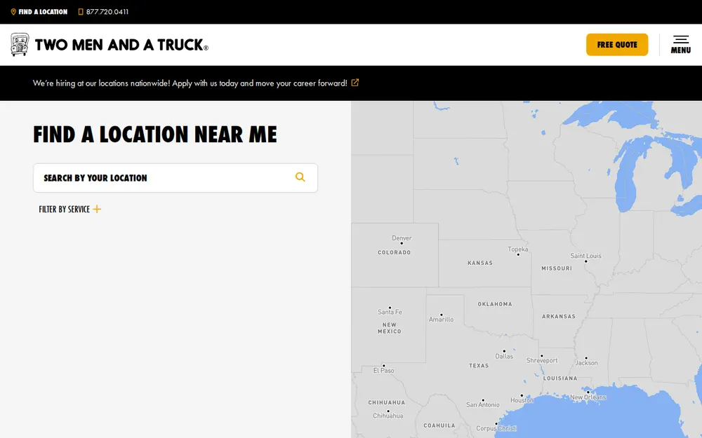 Two Men and a Truck Moving and Storage homepage