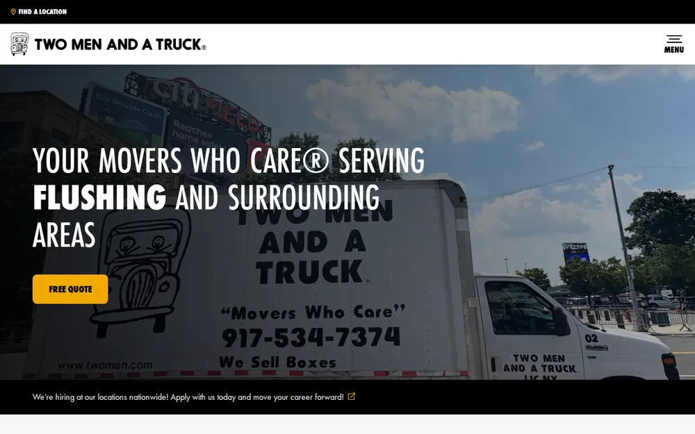 Two Men and a Truck Moving homepage