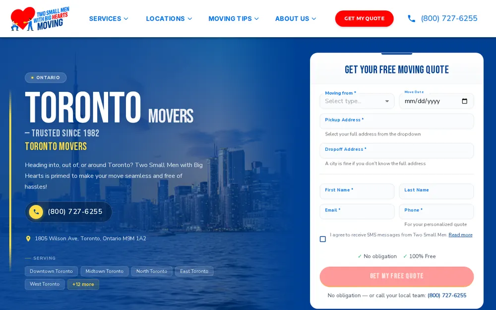 Two Small Men With Big Hearts Moving Company - Toronto homepage