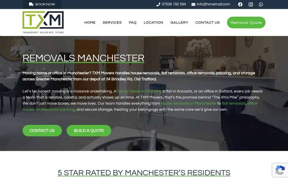 TXM Movers homepage