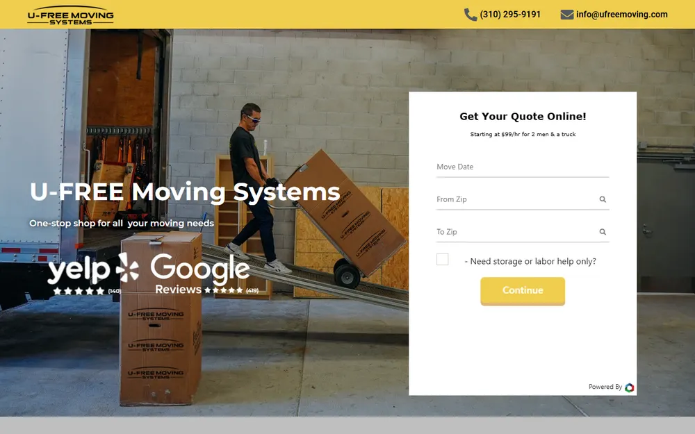 U-Free Moving Systems homepage