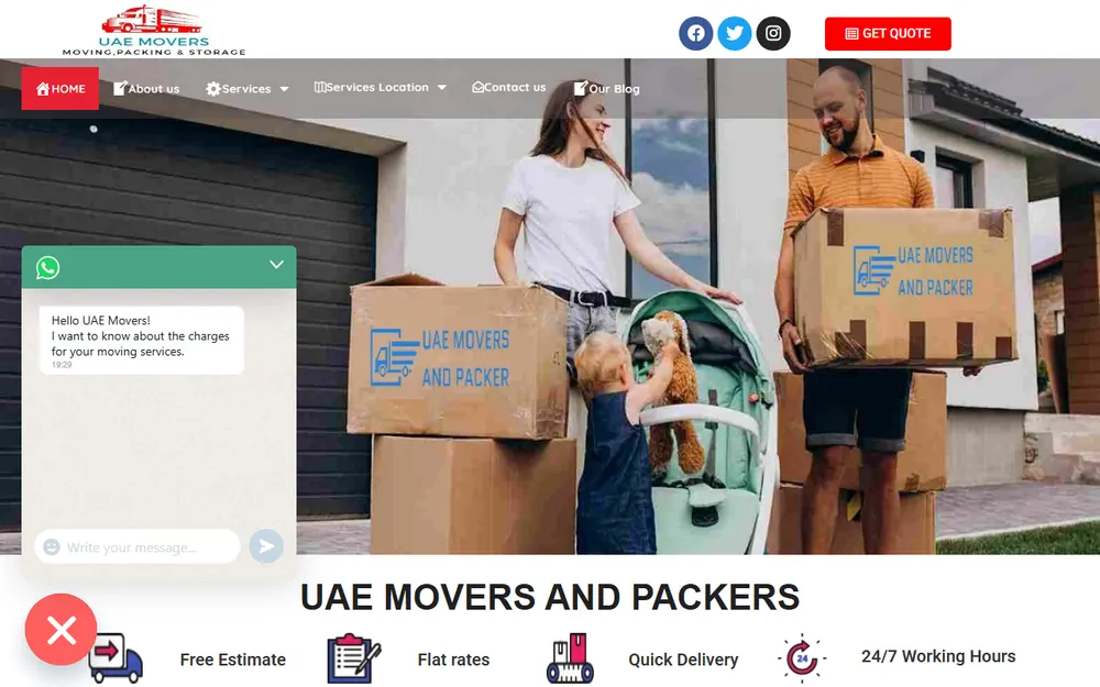 UAE Movers and Packer homepage