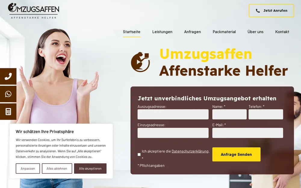 Umzugsaffen Berlin - Umzugsunternehmen Berlin homepage