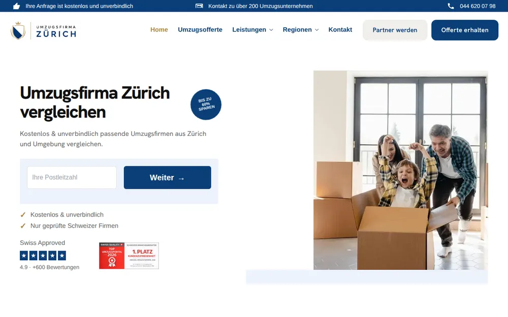 Umzugsfirma Zürich homepage
