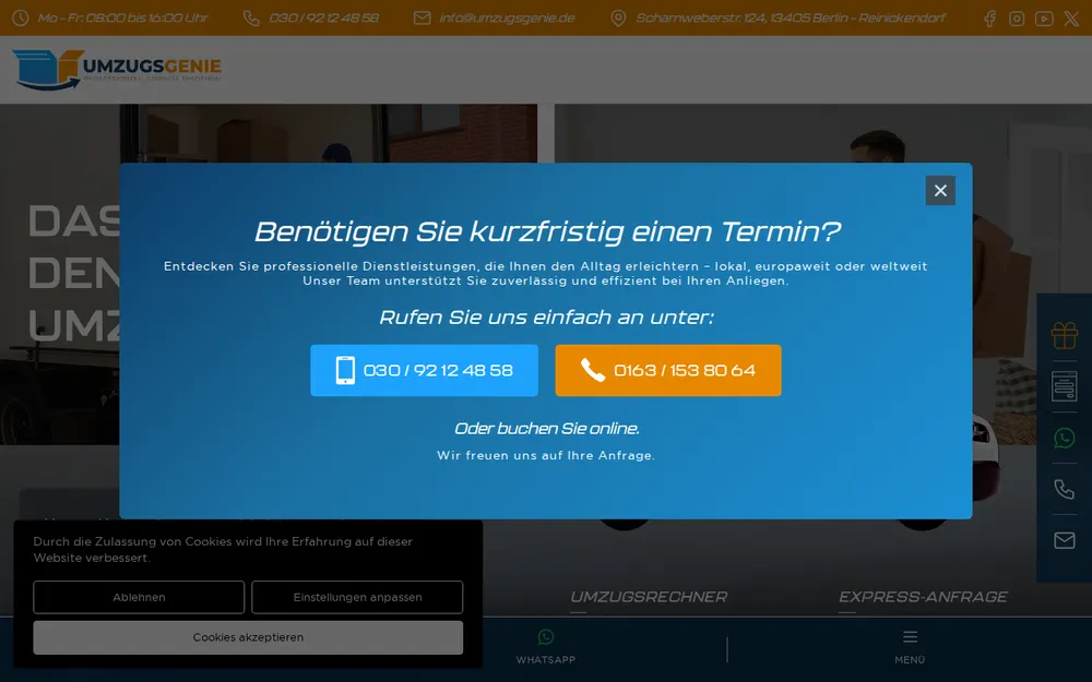 Umzugsgenie homepage