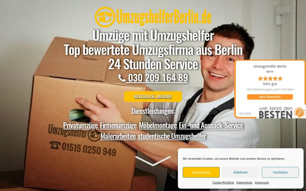 Umzugshelfer Berlin homepage
