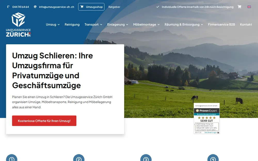 Umzugsservice Zürich homepage