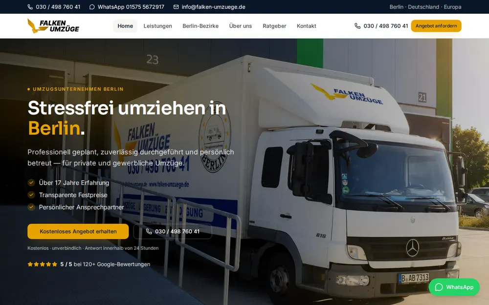 Umzugsunternehmen Berlin - Falken Umzüge homepage