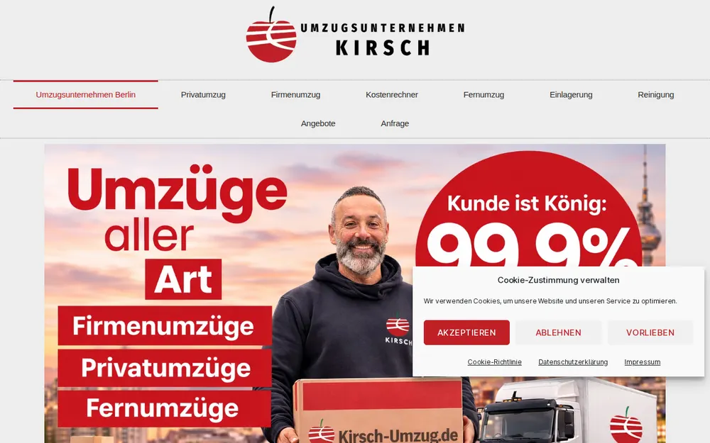 Umzugsunternehmen Berlin Kirsch GmbH homepage