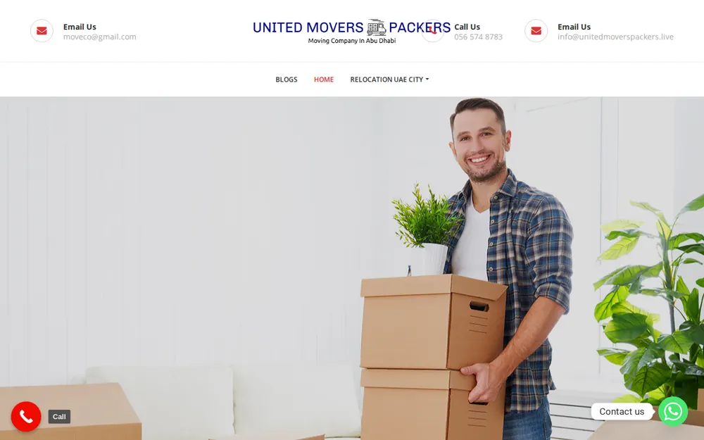 United Movers And Packers Abu Dhabi homepage