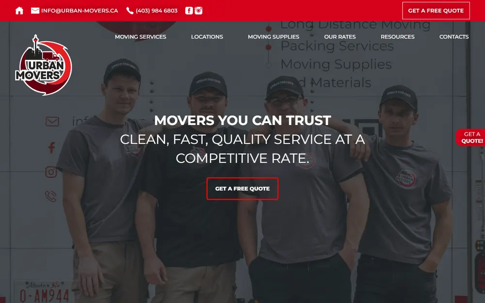 Urban Movers homepage