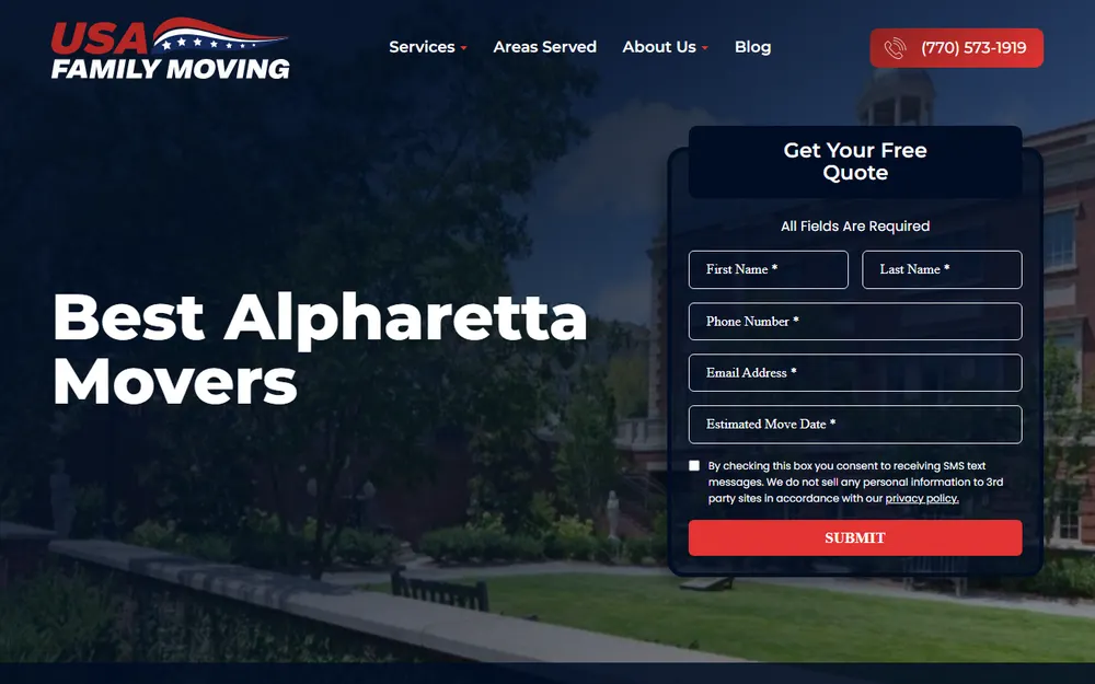 USA Family Moving & Storage homepage