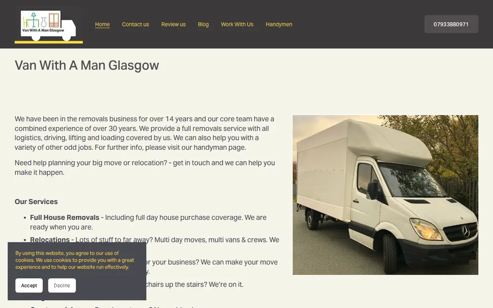 Van With A Man Glasgow homepage