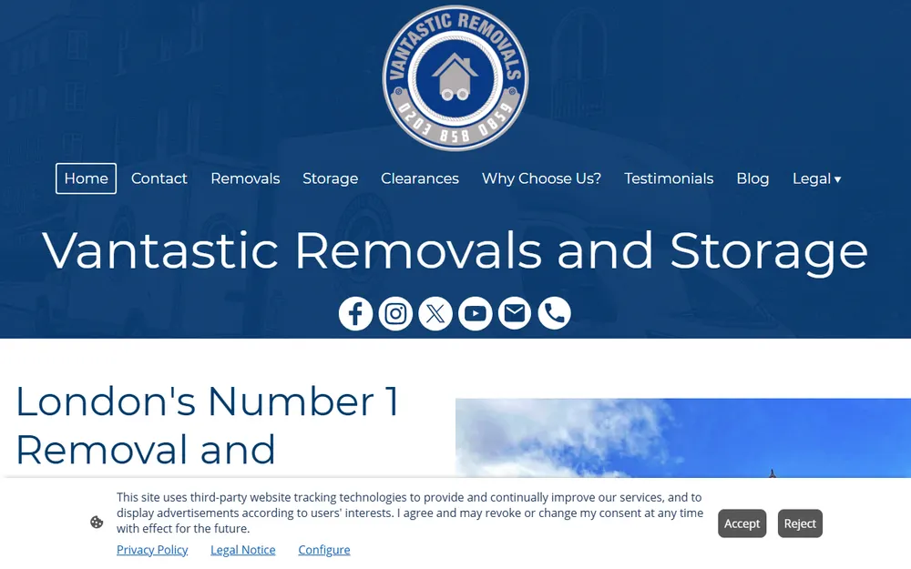 Vantastic Removals And Storage homepage
