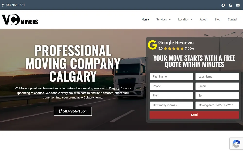 VC Movers homepage