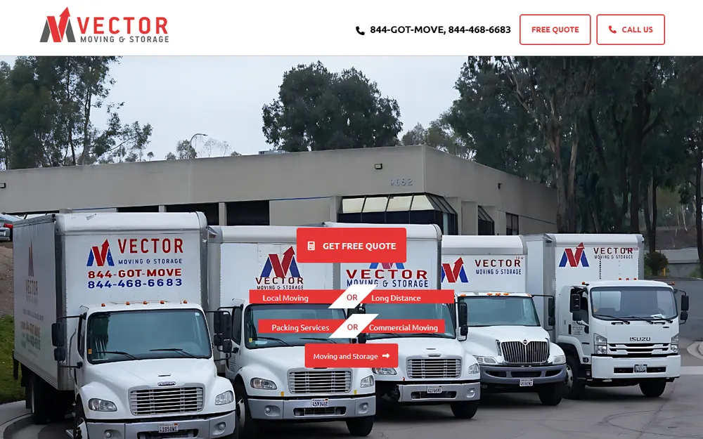 Vector Moving and Storage homepage