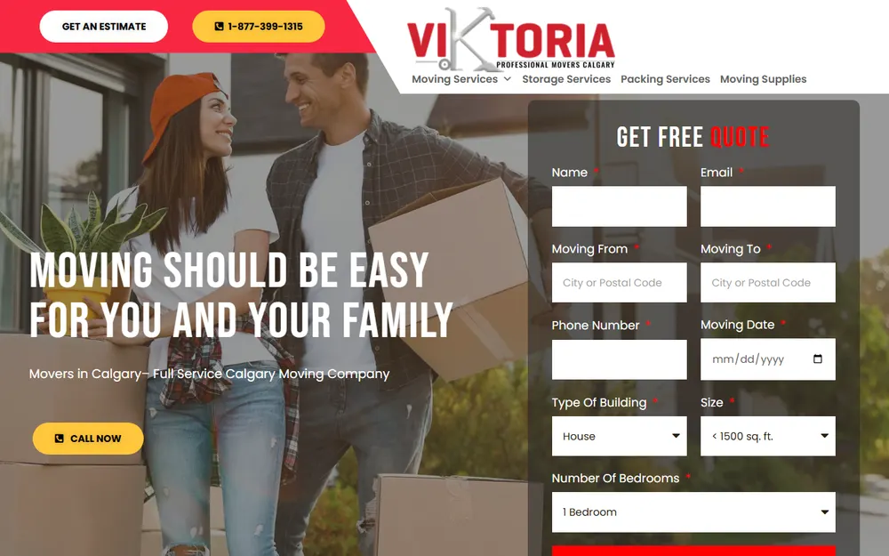 Viktoria Professional Movers homepage
