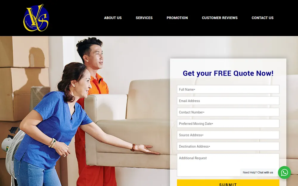 Vs Movers & Logistics Pte Ltd homepage