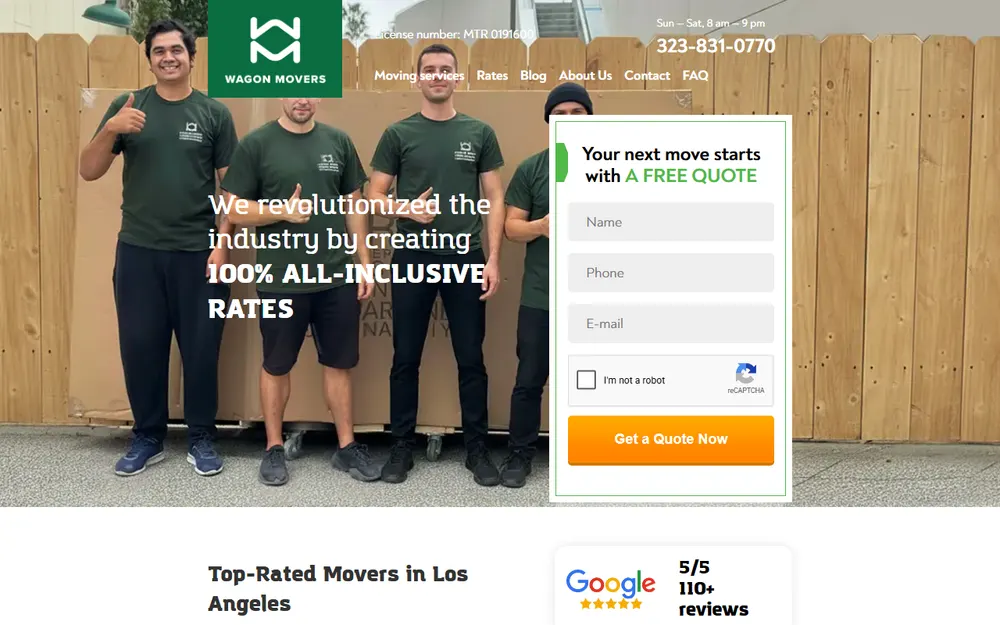 Wagon Movers homepage