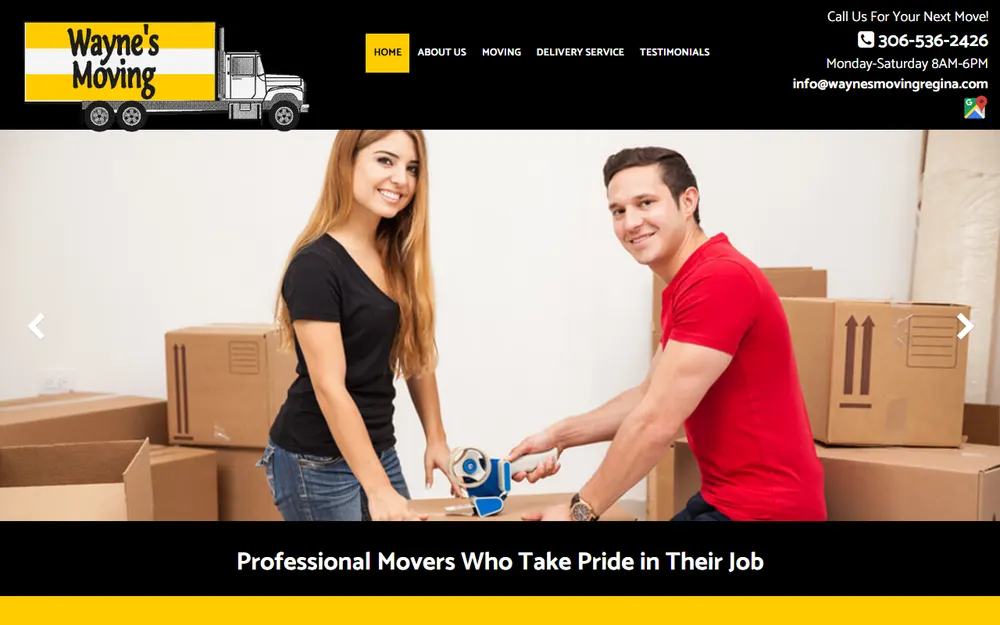 Wayne's Moving homepage