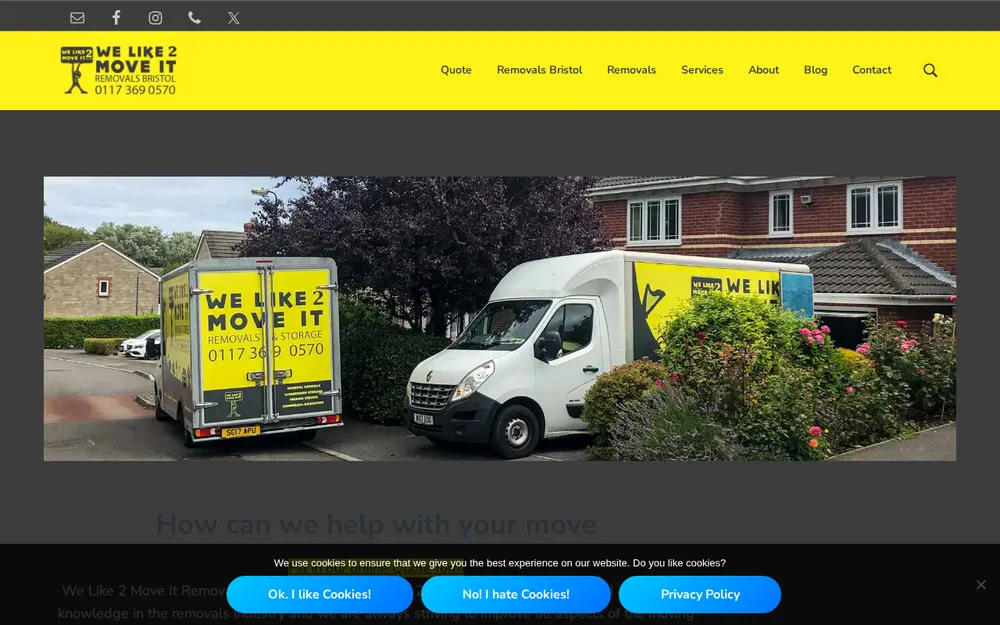 We Like 2 Move It Removals Bristol homepage