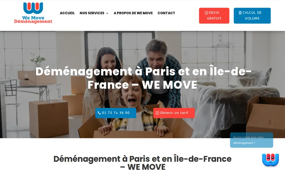 WE MOVE DEMENAGEMENT homepage