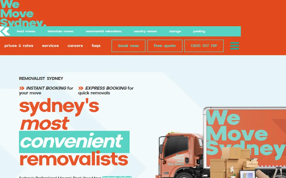 We Move Sydney homepage