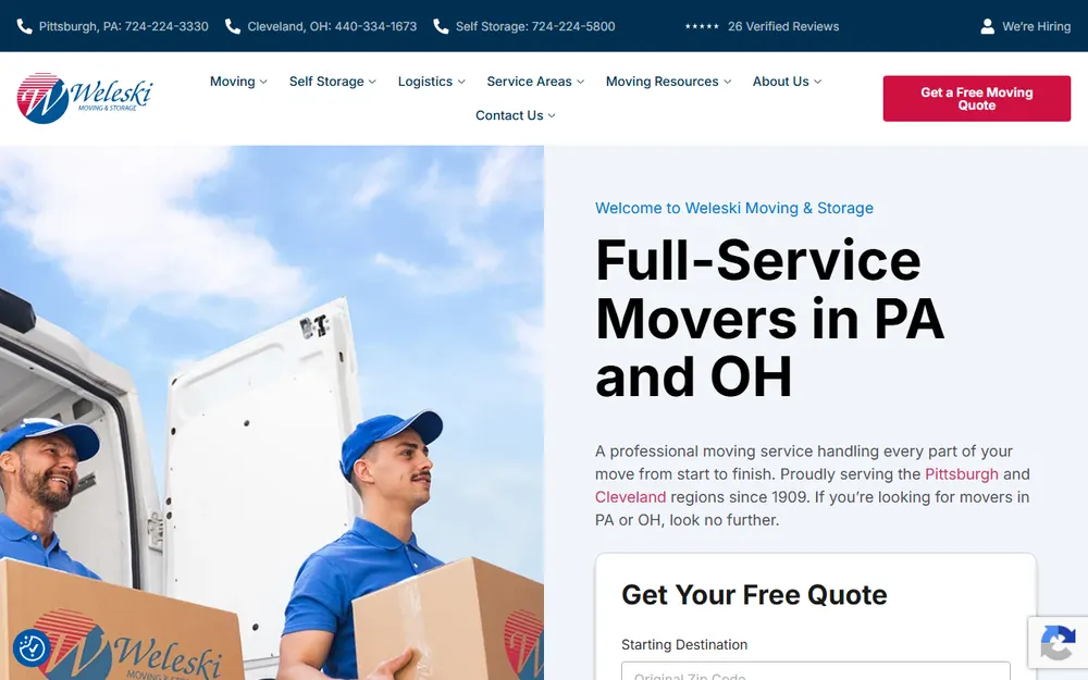 Weleski Transfer of Cleveland, Inc homepage