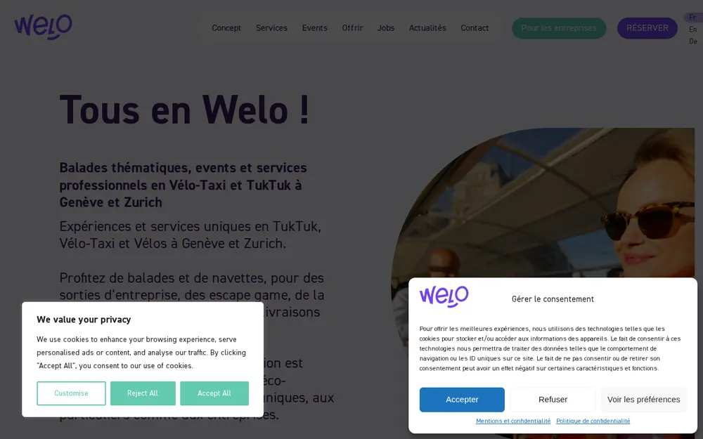 Welo homepage