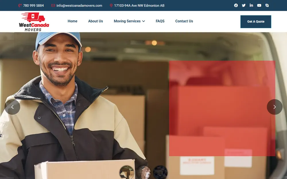West Canada Movers Inc homepage