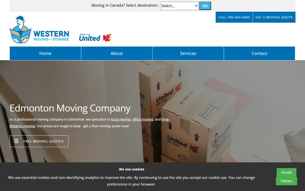 Western Moving and Storage homepage