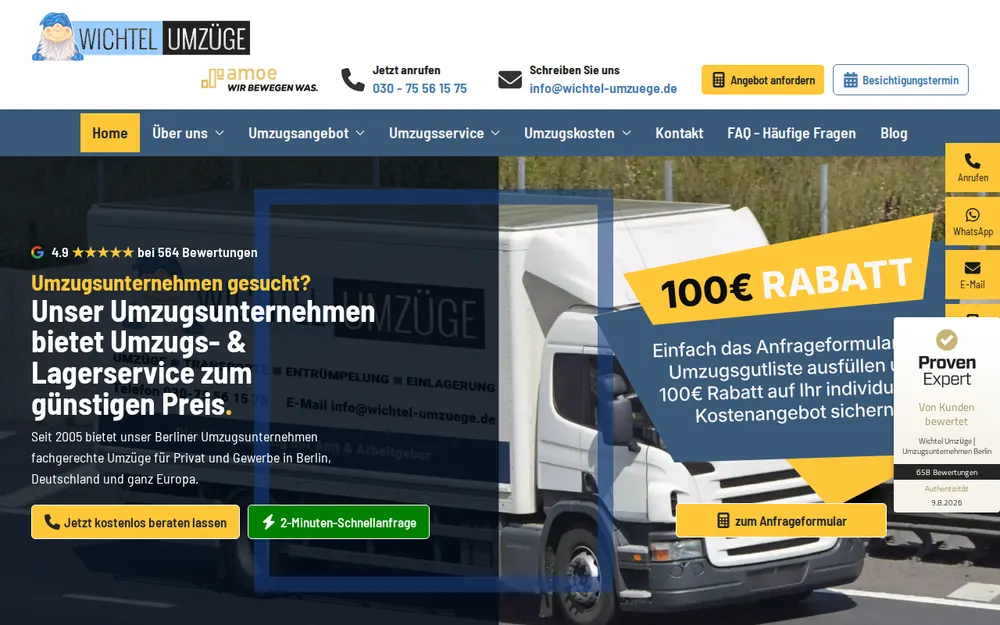 Wichtel Umzüge | Umzugsunternehmen Berlin homepage