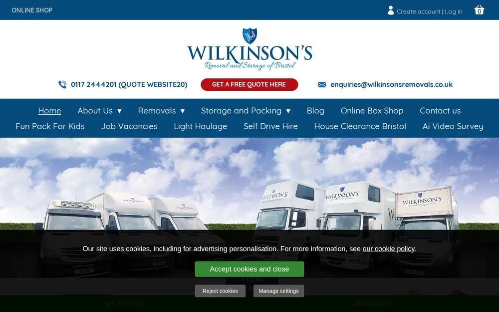 Wilkinsons Removal & Storage of Bristol Ltd homepage