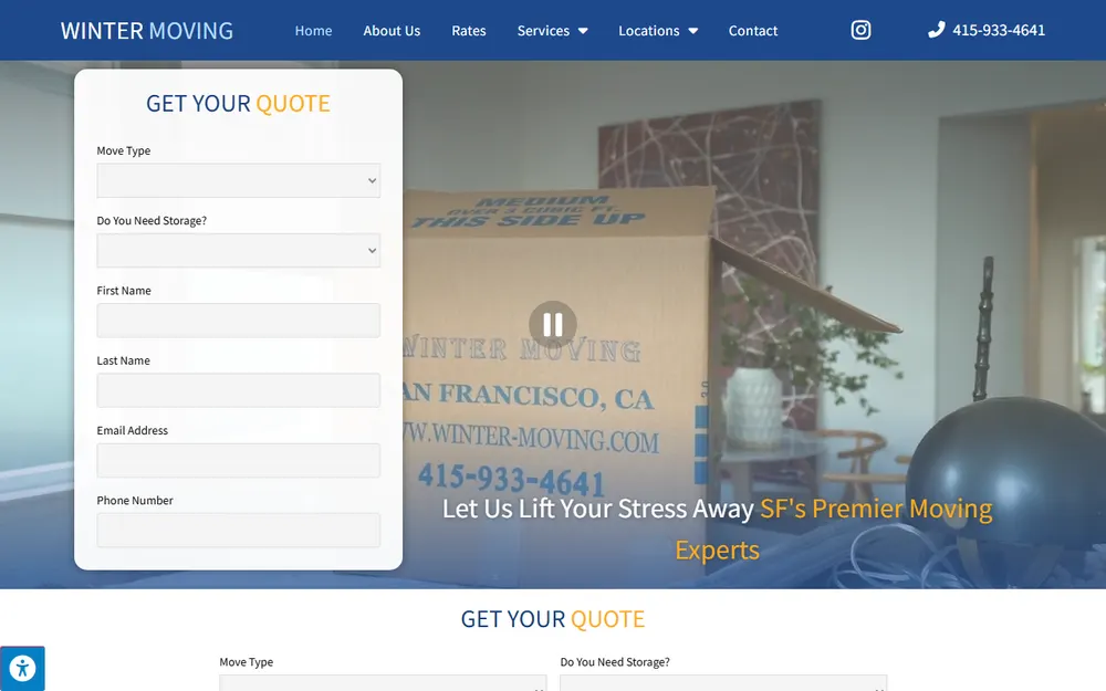 Winter Moving & Storage homepage