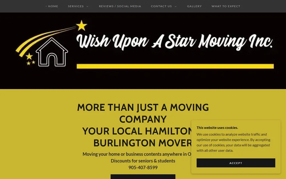 Wish Upon a Star Moving Inc. homepage