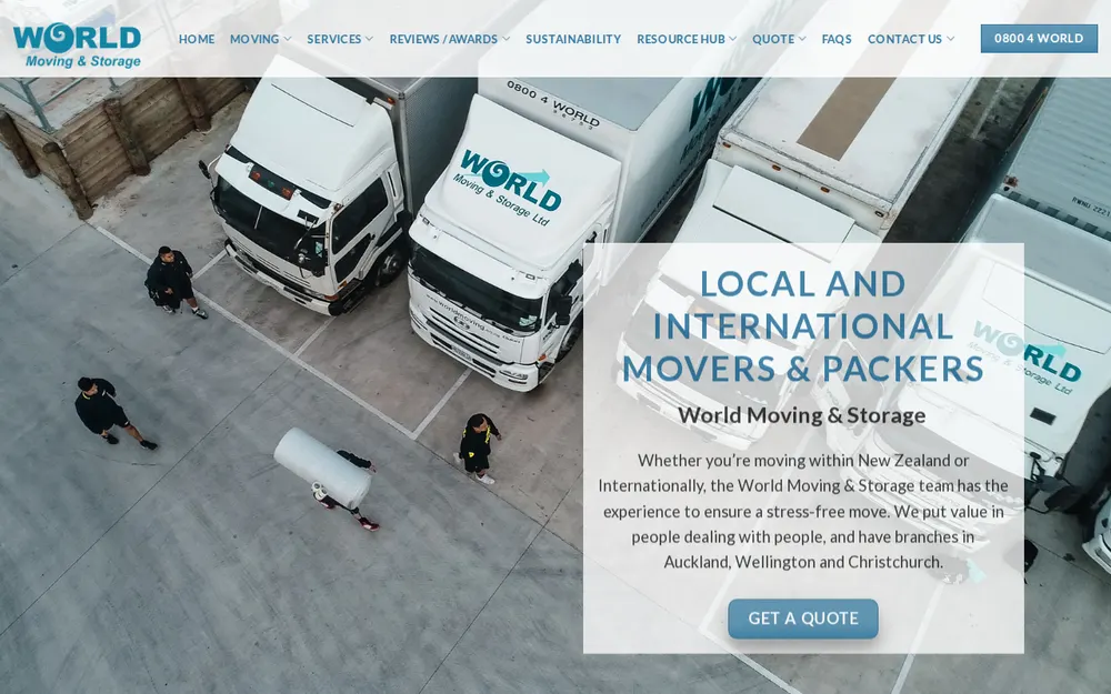 World Moving & Storage - Christchurch homepage