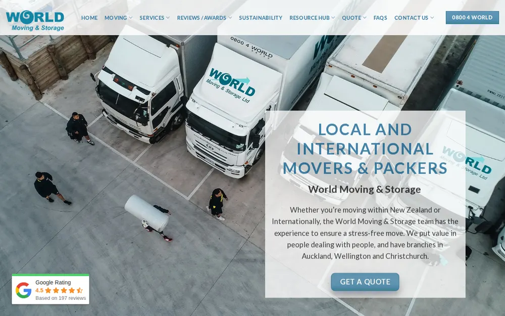 World Moving & Storage Ltd homepage