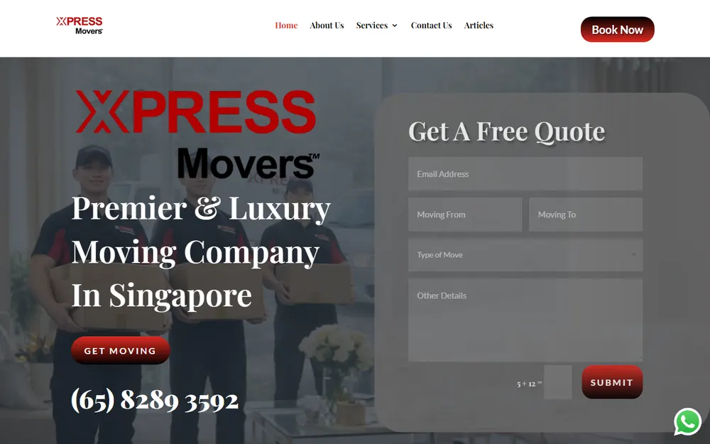 Xpress Movers & Logistics Pte Ltd homepage