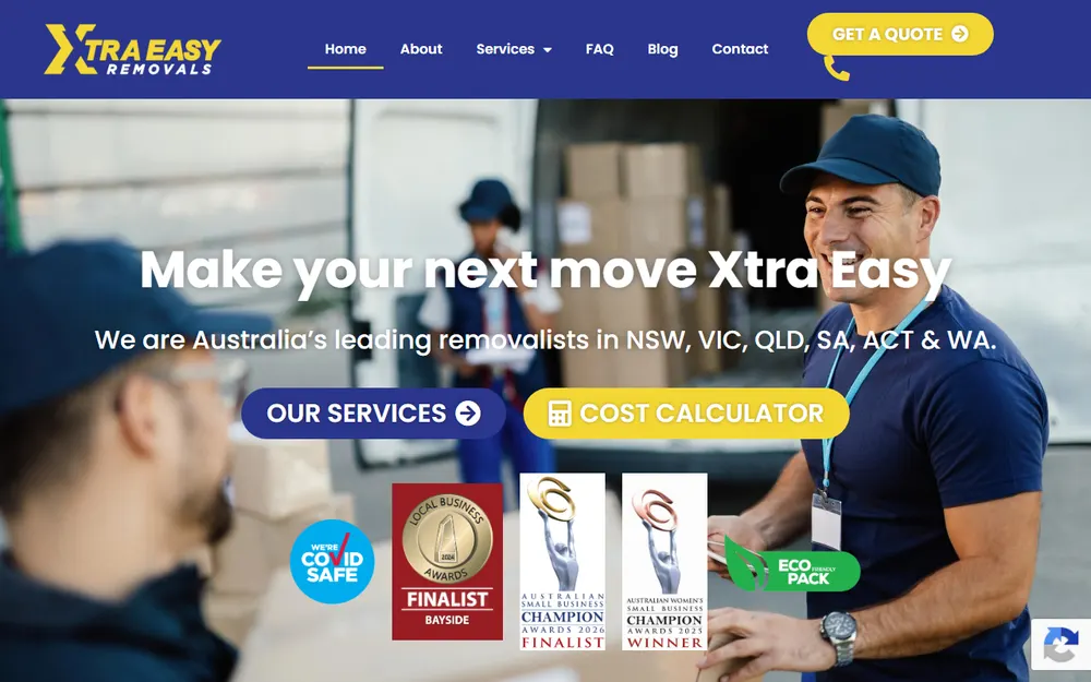 Xtra Easy Removals homepage