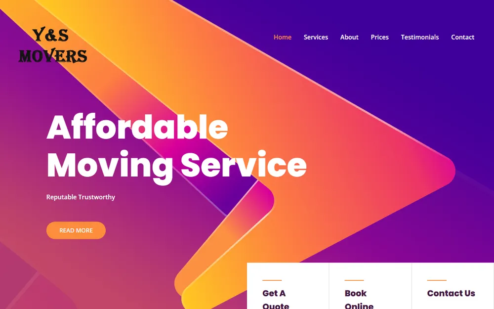 Y and S Movers homepage