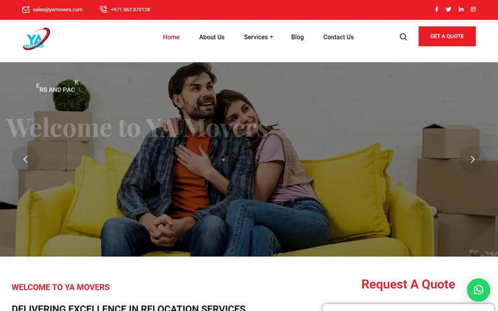 YA Movers homepage