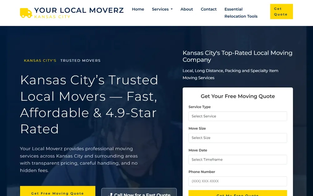 Your Local Moverz homepage