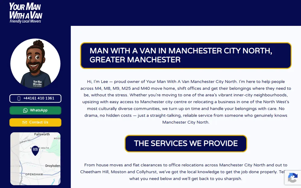 Your Man With A Van homepage